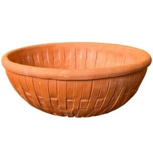 Vintage Bennington Potters 1981 Vermont David Gil Basket Weave Terracotta Bowl